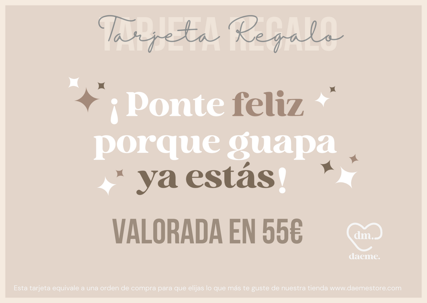 Tarjeta regalo 50€ Valorada en 55€