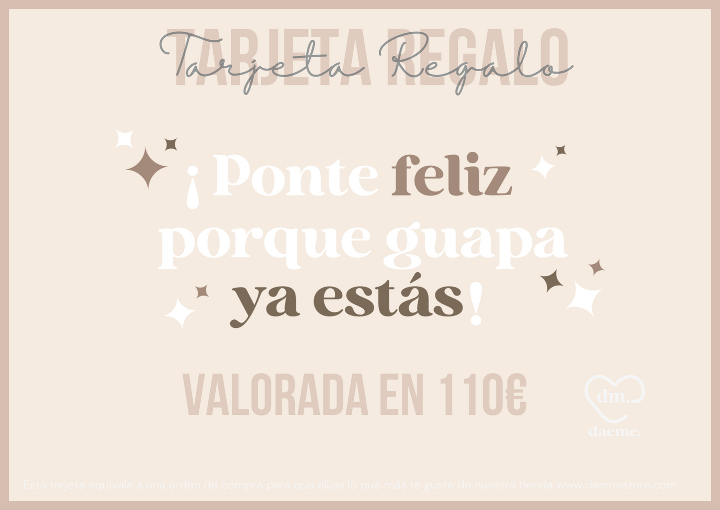 Tarjeta regalo 100€ Valorada en 110€